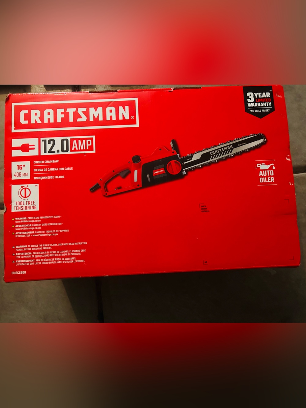 Craftsman 12.0 AMP Electric Chainsaw in Red